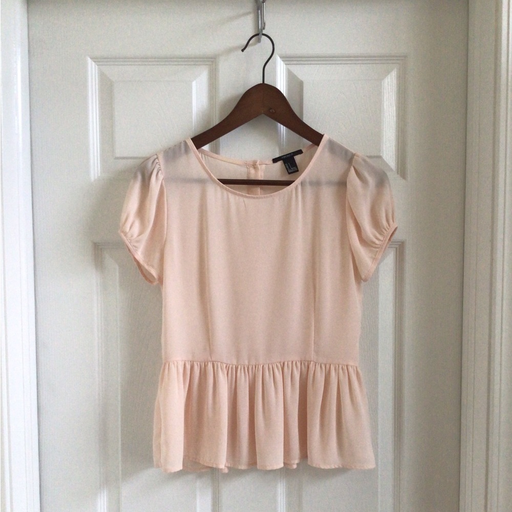 Button-Back Peplum Top
